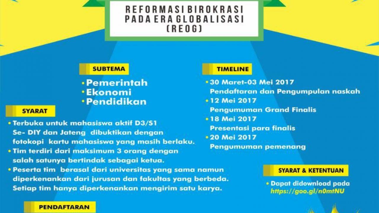 Lomba Karya Tulis Ilmiah Se-DIY & Jateng 'Reformasi Birokrasi Pada 
