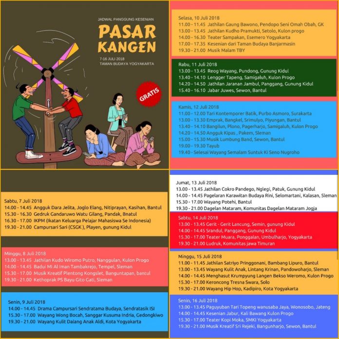 Jadwal Panggung Kesenian Pasar Kangen