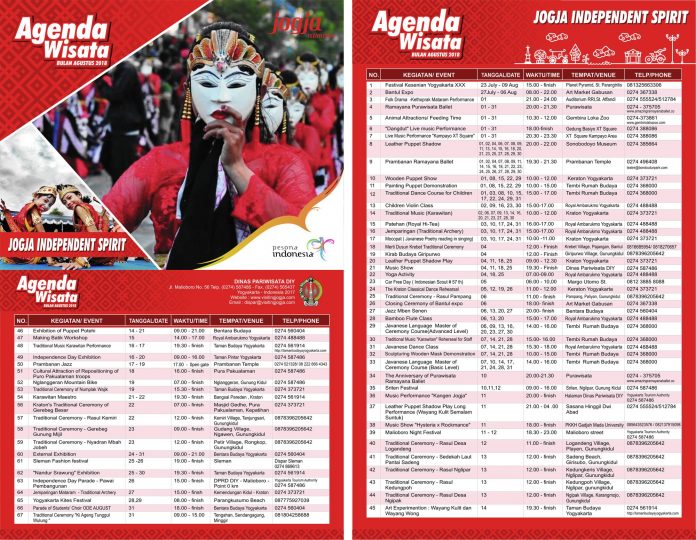 agenda wisata agustus