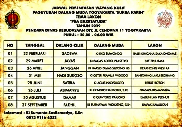 Jadwal Pementasan Wayang Kulit