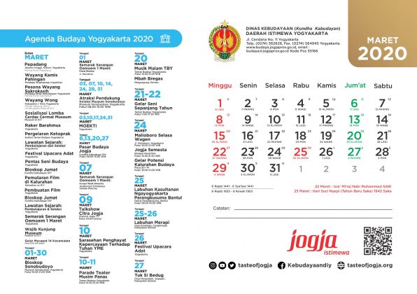 Kalender Agenda Budaya DIY tahun 2020