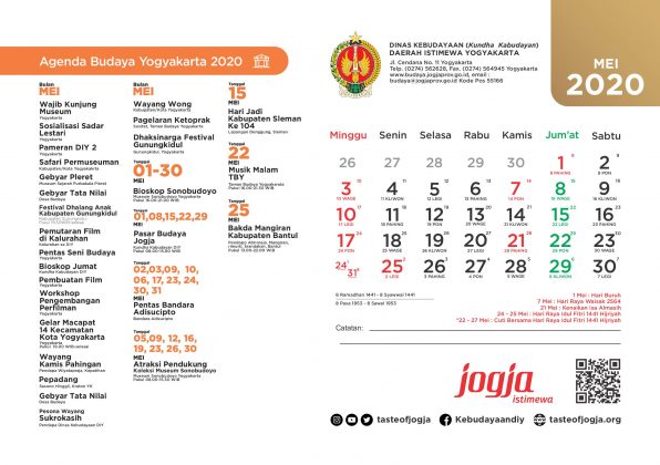 Kalender Agenda Budaya DIY tahun 2020