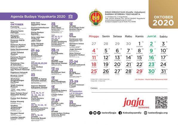 Kalender Agenda Budaya DIY tahun 2020