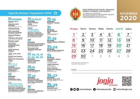 Kalender Agenda Budaya DIY tahun 2020